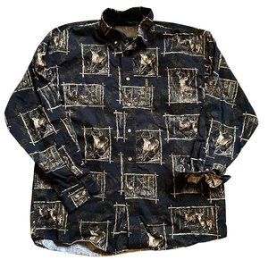 Deer Print Button Down Shirt